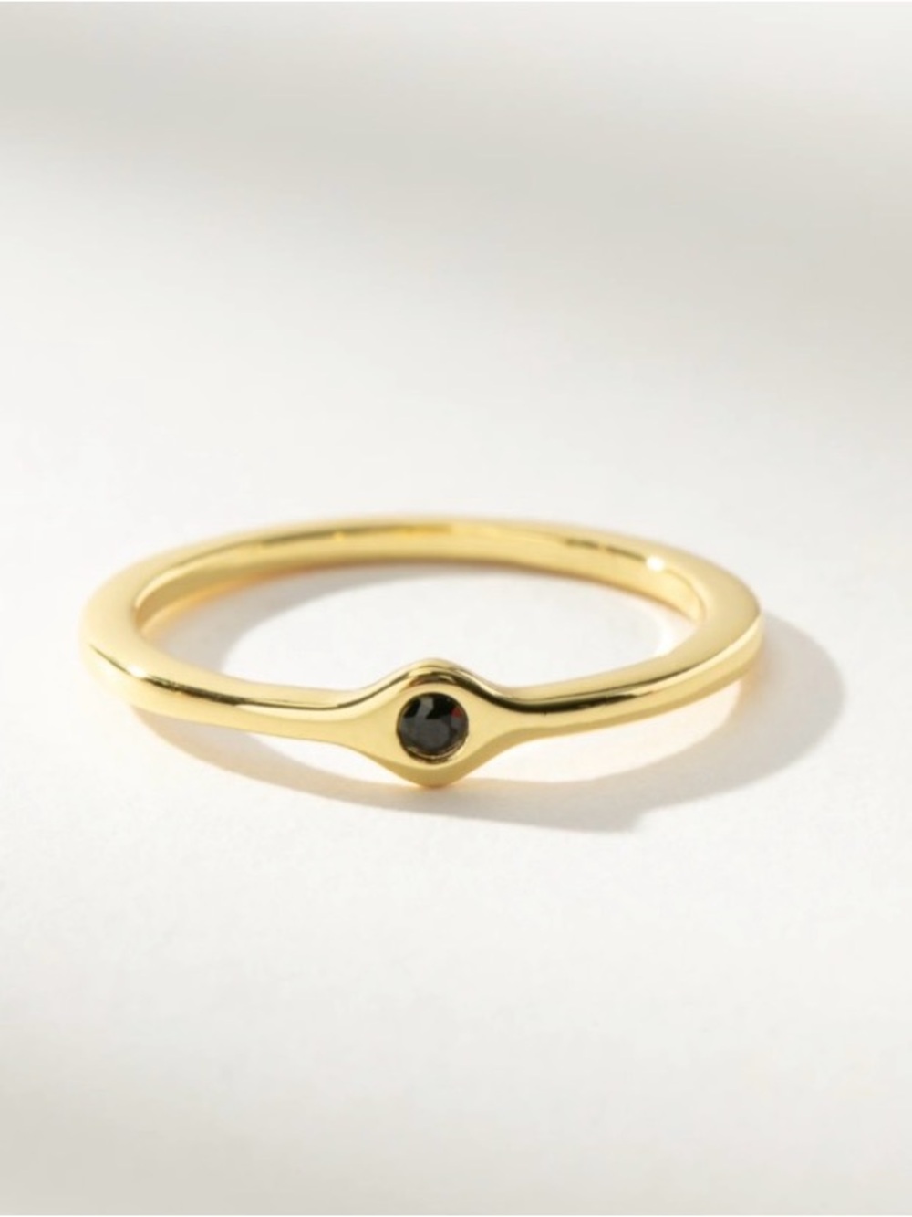 Uncommon James Gold Ring with Black Stone Size 8